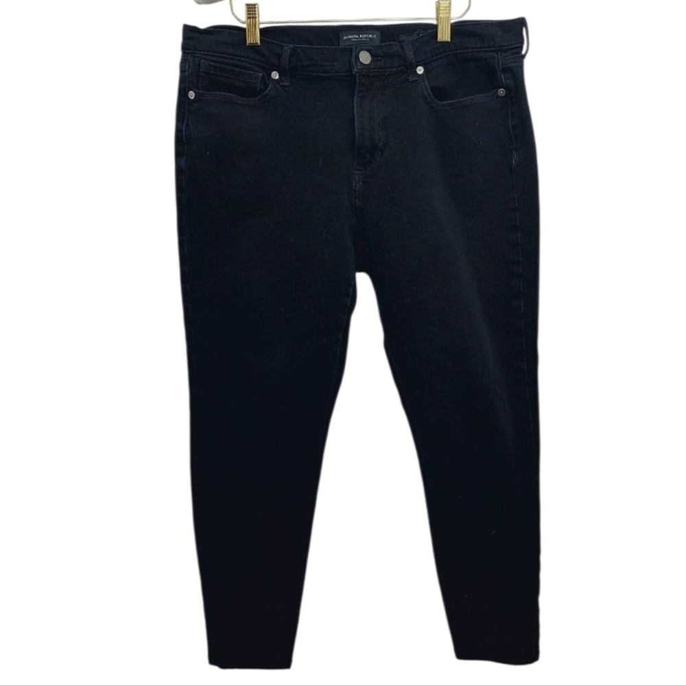 Banana Republic Women's Size 32 Jeans Skinny Black Cropped High Rise